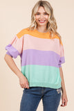 Color Block Knit Sweater Top- 2 Colors