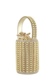 Rhinestone Cylinder Shaped Bucket Bag