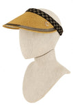 G Charm Metallic Straw Visor Hat