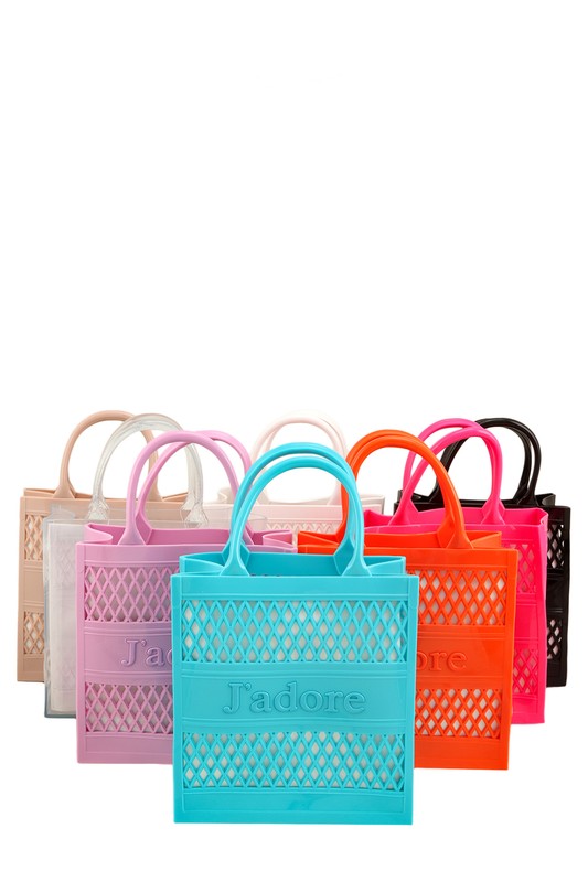 JADORE Mesh Style Top Handle Jelly Bag- 8 Colors