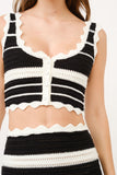 Black & Ivory Crochet Knit Skirt & Top Set