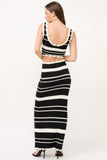 Black & Ivory Crochet Knit Skirt & Top Set