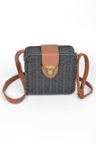 Straw Weaved Box Swing Bag-3 Colors