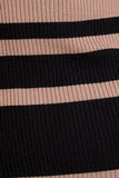 Tan & Black Striped Winter Long Sleeve Dress (Pre-Order)