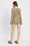 LOW RISE STRIPED CROCHET MINI SKIRT