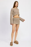 LOW RISE STRIPED CROCHET MINI SKIRT