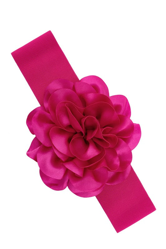 Chiffon Flower Charm Elastic Belt- 14 Colors