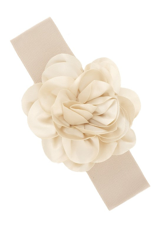 Chiffon Flower Charm Elastic Belt- 14 Colors