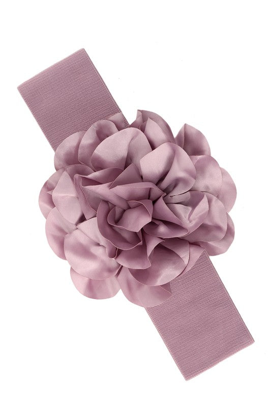 Chiffon Flower Charm Elastic Belt- 14 Colors