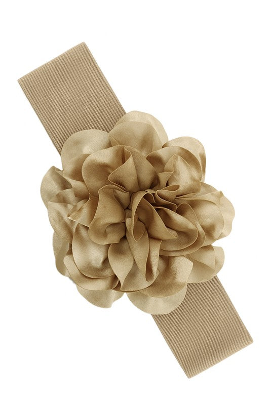 Chiffon Flower Charm Elastic Belt- 14 Colors