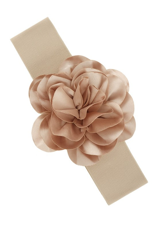 Chiffon Flower Charm Elastic Belt- 14 Colors
