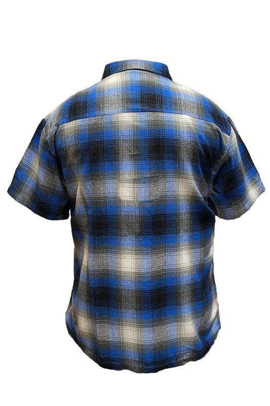 Men's Plaid Short Sleeve Flannel- 8 Colors