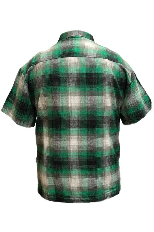 Men's Plaid Short Sleeve Flannel- 8 Colors