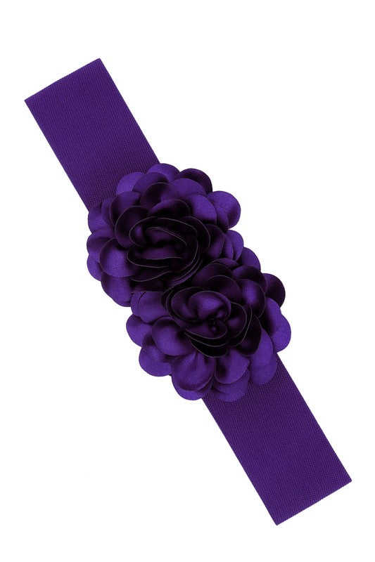 Chiffon Double Flower Charm Elastic Belt-15 Purchases