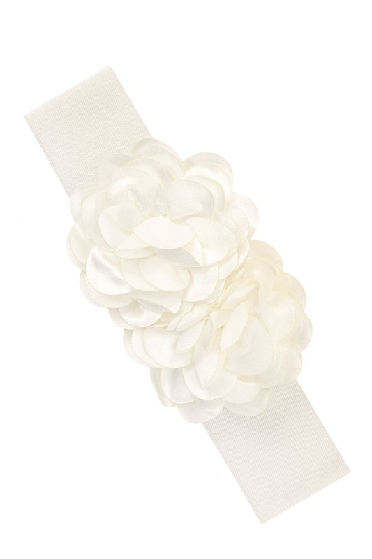 Chiffon Double Flower Charm Elastic Belt-15 Purchases