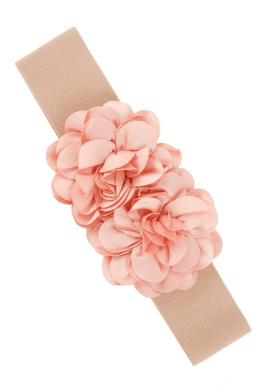 Chiffon Double Flower Charm Elastic Belt-15 Purchases