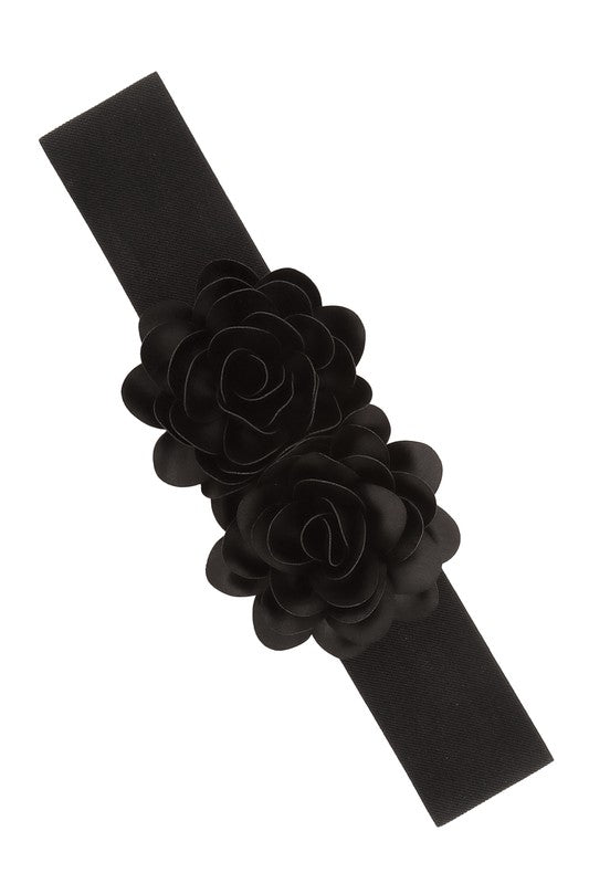 Chiffon Double Flower Charm Elastic Belt-15 Purchases