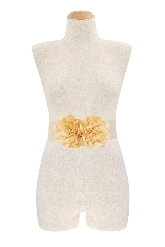 Chiffon Double Flower Charm Elastic Belt-15 Purchases