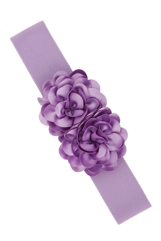 Chiffon Double Flower Charm Elastic Belt-15 Purchases