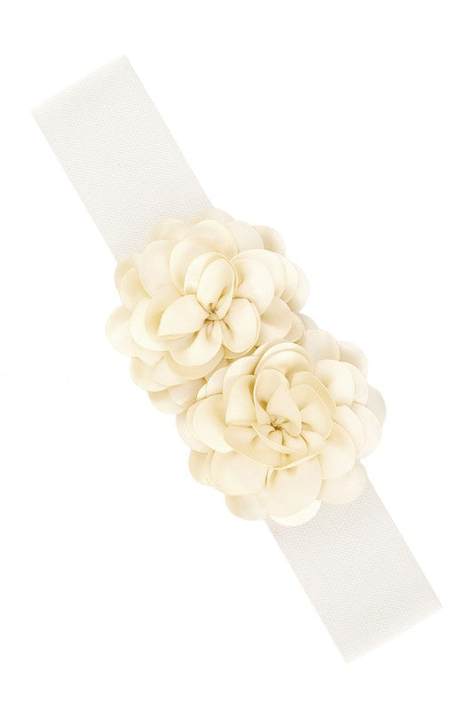 Chiffon Double Flower Charm Elastic Belt-15 Purchases