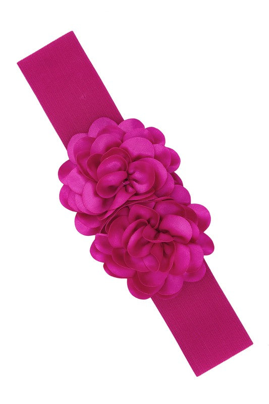 Chiffon Double Flower Charm Elastic Belt-15 Purchases