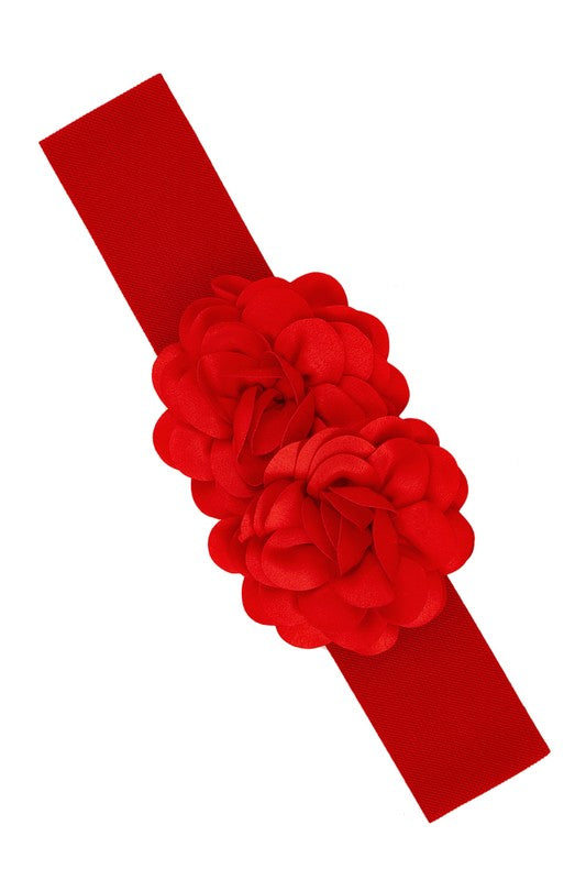 Chiffon Double Flower Charm Elastic Belt-15 Purchases