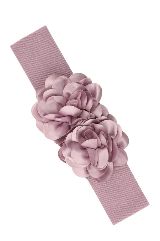 Chiffon Double Flower Charm Elastic Belt-15 Purchases
