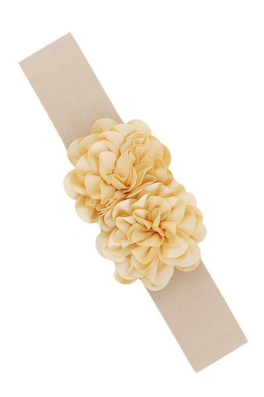 Chiffon Double Flower Charm Elastic Belt-15 Purchases