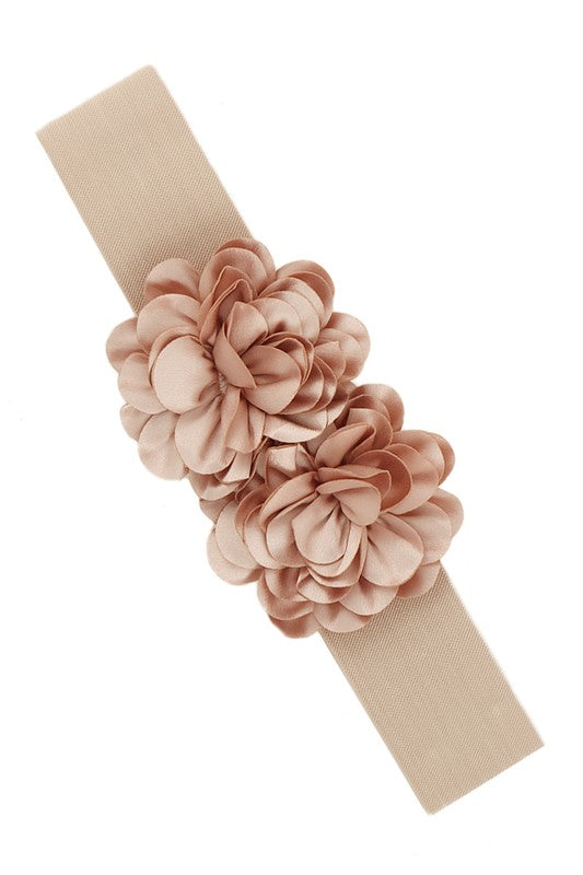 Chiffon Double Flower Charm Elastic Belt-15 Purchases