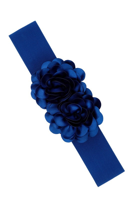 Chiffon Double Flower Charm Elastic Belt-15 Purchases