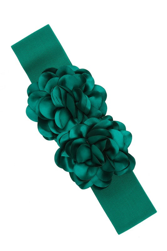 Chiffon Double Flower Charm Elastic Belt-15 Purchases