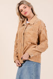 Drop Shoulder Corduroy Shacket- 2 Colors