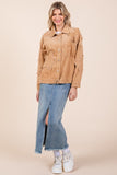 Drop Shoulder Corduroy Shacket- 2 Colors