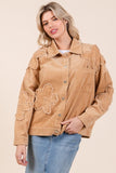 Drop Shoulder Corduroy Shacket- 2 Colors