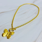 Vintage Butterfly Solo Toggle Necklace