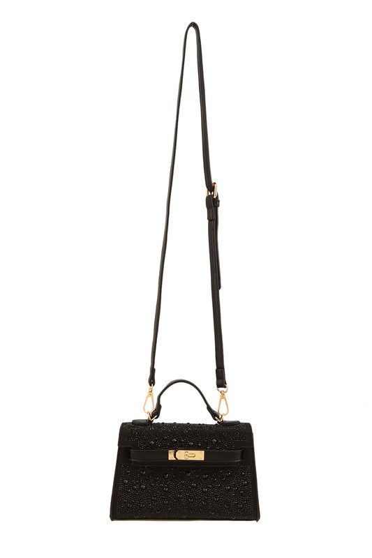 Rhinestone Square Cross Bag- 4 Colors