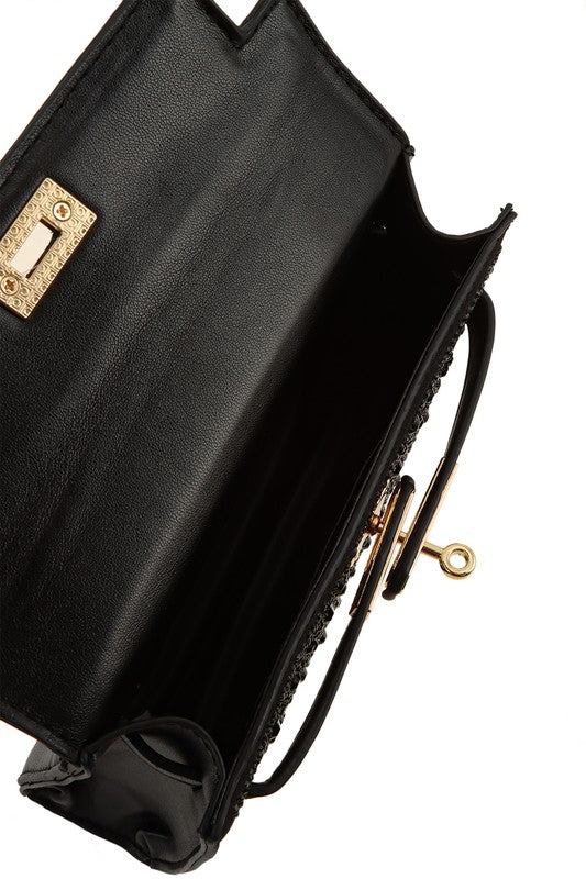 Rhinestone Square Cross Bag- 4 Colors