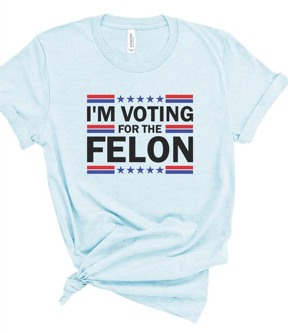 Plus Size I'm Voting for the Felon Softstyle Unisex Tee- 6 Colors