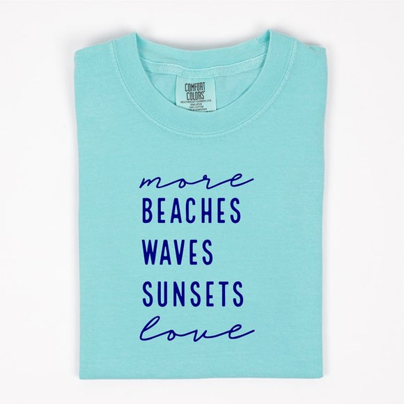 Plus Size More Beaches Waves Sunsets Love Softstyle Tee- 8 Colors