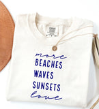 More Beaches Waves Sunsets Love Softstyle Tee- 8 Colors