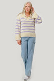 Stripe Pattern Knit Sweater Top