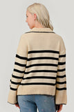 Stripe Pattern Knit Sweater Top