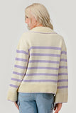 Stripe Pattern Knit Sweater Top