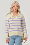 Stripe Pattern Knit Sweater Top