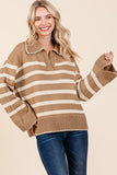 Stripe Pattern Knit Sweater Top