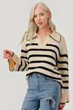 Stripe Pattern Knit Sweater Top