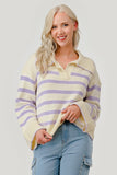 Stripe Pattern Knit Sweater Top