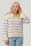 Stripe Pattern Knit Sweater Top