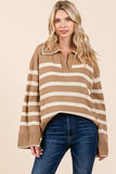 Stripe Pattern Knit Sweater Top