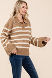 Stripe Pattern Knit Sweater Top